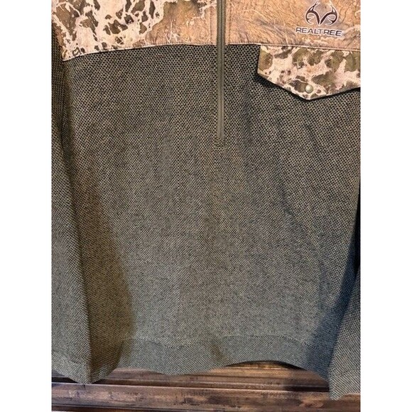 Mens XL RealTree Jacquard Fleece Pullover Timber‎ Camo Camouflage Jacket Shirt - Picture 5 of 14